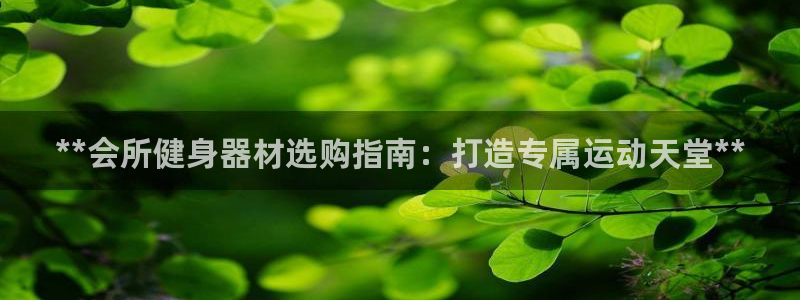 意昂3集团E.ON：**会所健身器材选购指南：打造专属运动天